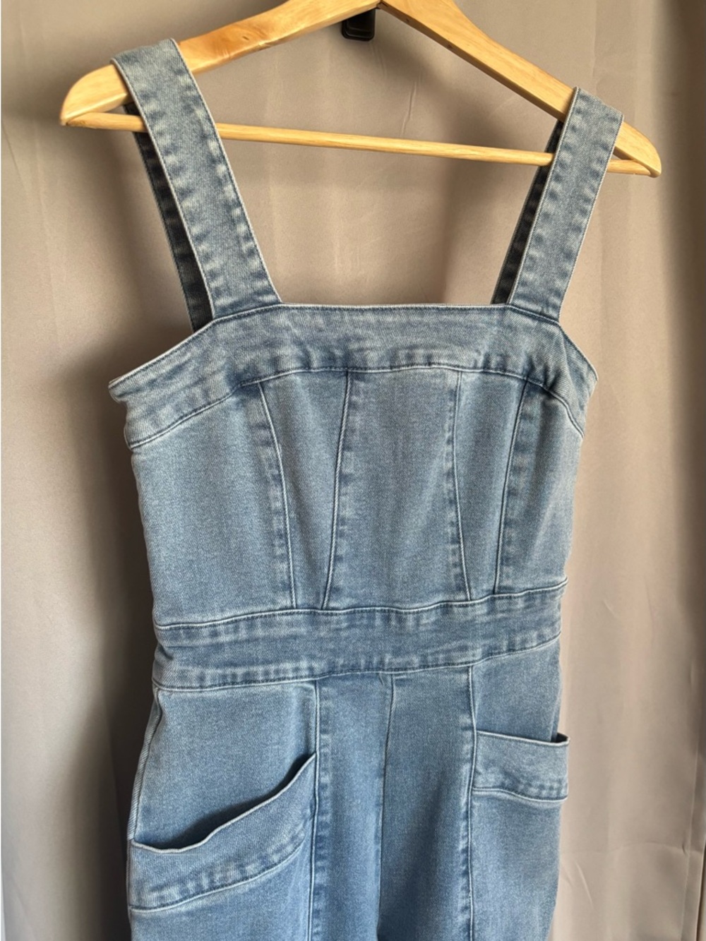 Forever 21 Denim Sleeveless Jumpsuit size Medium - Picture 4 of 7